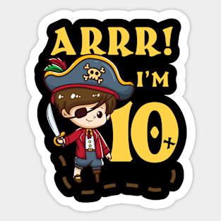 10th Birthday Pirate Captain Sticker